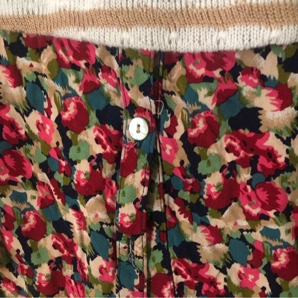 Anthropologie Postmark Ginny Layered Pullover Sweater Striped Floral Size XS - Picture 5 of 8